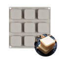 Silicone Soap Molds 9 Cavities Square Soap Mold DIY Handmade Silicone Mold for Soap Making Pudding Muffin Loaf Brownie Cornbread