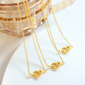 Stainless Steel Knot Chain Necklace for Women Gold Color Pendant Necklace Jewelry for Girl