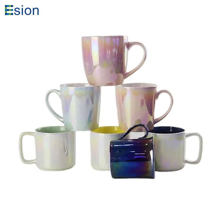 Creative Pearl Glaze Ceramic Coffee Mug Colorful Porcelain Tea Cups Milk Cup Drink Cup