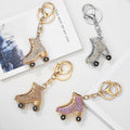 Mini Shoes Keychain Bag Charm Pendant Winter Snow Sport Gift Key Ring Skating Shoes Keychain Crystal Rhinestone Metal Key Chains