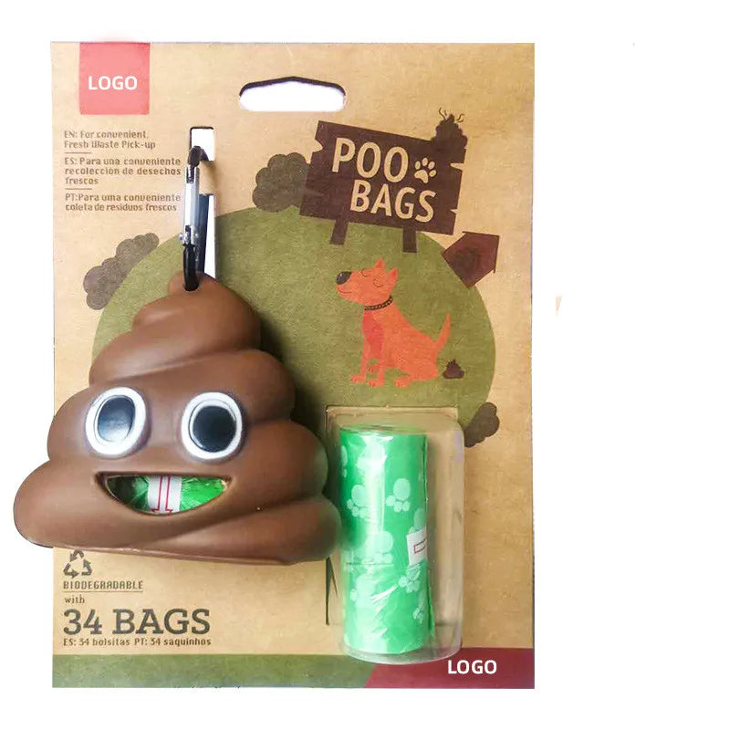 Material Pet Dog Poop Waste Bag Dispenser Wholesale Customizable Logo Funny Soft Silicone Pet Cleaning Doggy Poop Bags Brown