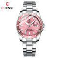 CHENXI 085A Luxury Lady Watches Classic Green Silver Stainless Steel Waterproof Casual Business Female Sport Wristwatch