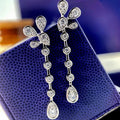 Aimgal Fine Jewelry 925 Silver & 18K Gold Plated 8A Leb High Carbon Diamond Water Drop Pendant Earrings