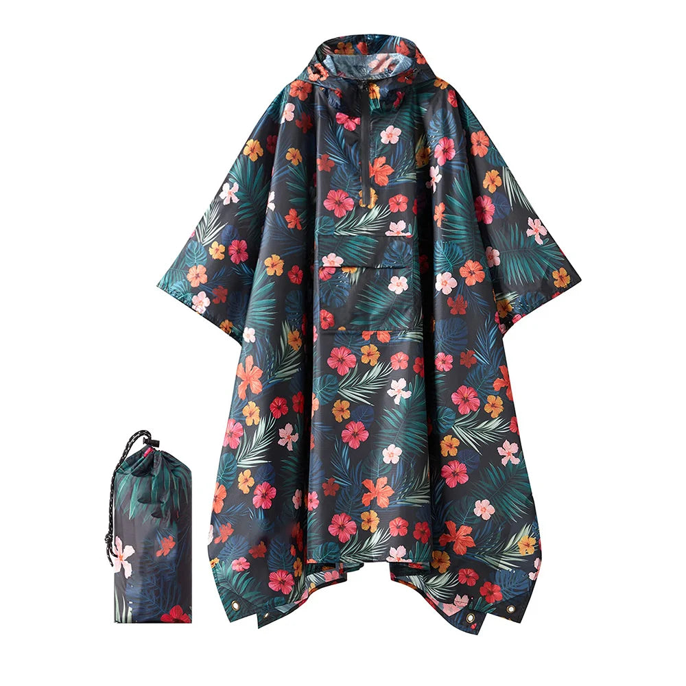 Lightweight Unisex Waterproof Poncho for Outdoor Activities Single-Person Hooded Raincoat for Hiking Camping Tours