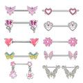 Gaby Surgical Steel Piercing butterfly Flower Heart Nipple Piercing Stainless Steel Nipple Ring Women Wholesale Piercing Jewelry