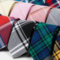 Best Selling Newest Designer Tie Check Cotton Necktie Tie Red Green White Lot Stock Cotton Ties for Men