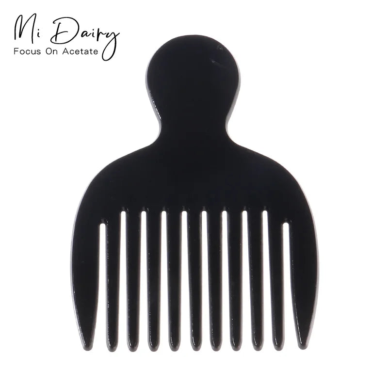 Mi Dairy 2024 New  Fashion Vintage Solide Color African Black Afro Acetate Hair Comb for Women Girls 223939