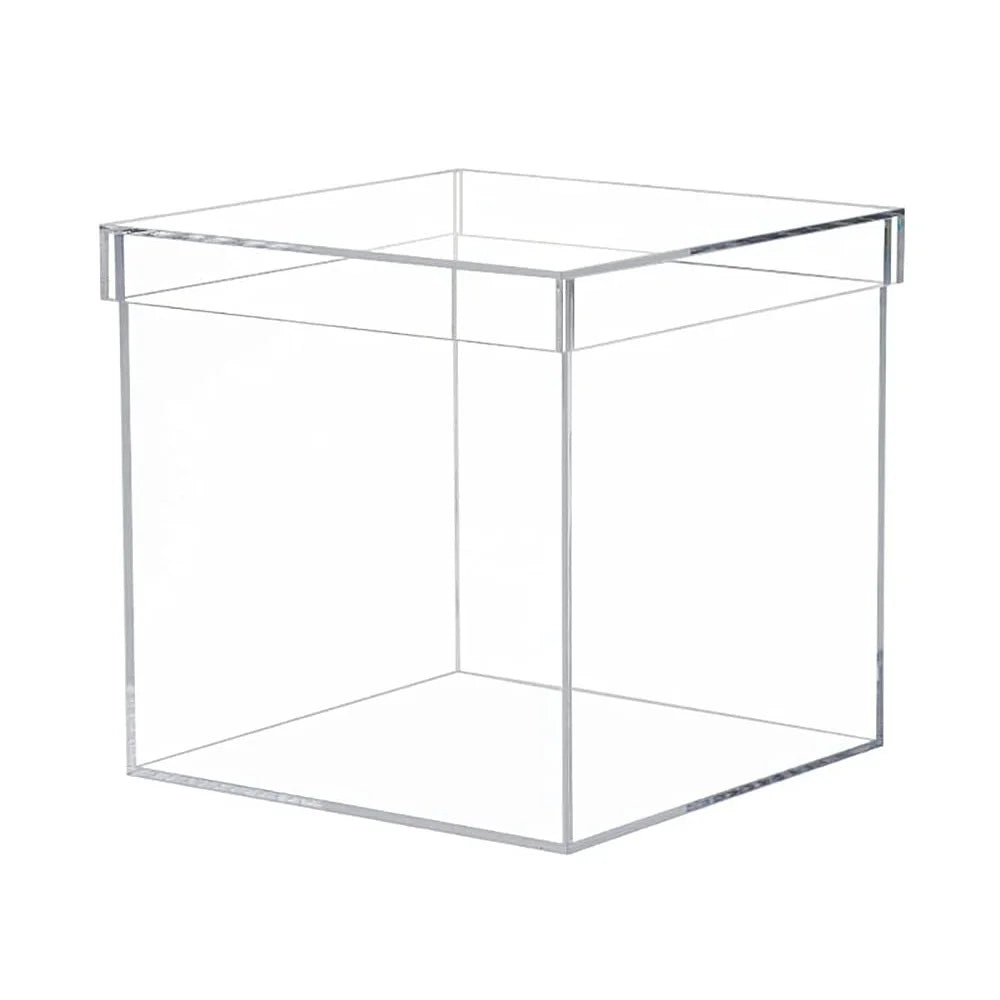 Clear Acrylic Square Cube Jewelry Box Mini Storage Box Square Containers with Lids Candy Box for Candy Pill and Tiny Jewelry