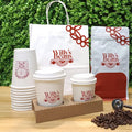 At Pack 1/2/3/4 Cups Paper Coffee Cup Packaging Personalizados Con Logotipo Bolsa De Papel Kraft Para Cafe Al Por Mayor