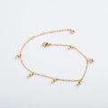 Fashion 18K Gold Summer Beach Stainless Steel Small Round Ball Beads Charms Foot DIY Women Foot Jewelry Anklets