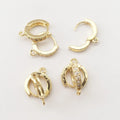 Bulk Price Wholesale Jewelry Findings Drop Earring LOOP With ZirconDIY Earrings Accessoriesbrass With Real 18k Gold Plating