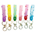 Transparent Happy Leather Rope Keychain Pendant PVC Soft Plastic Bag Accessories Yiwu Small Commodity Keychain Wholesale