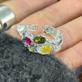 New Arrival Mix Color Cubic Zirconia Ring 925 Sterling Silver Gemstone Moonstone Ring