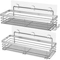 2 Pieces Shower Basket Without Drilling Bathroom Shower Shelf Self-Adhesive Shower Shelf Rustproof Wall Shelf Organizer