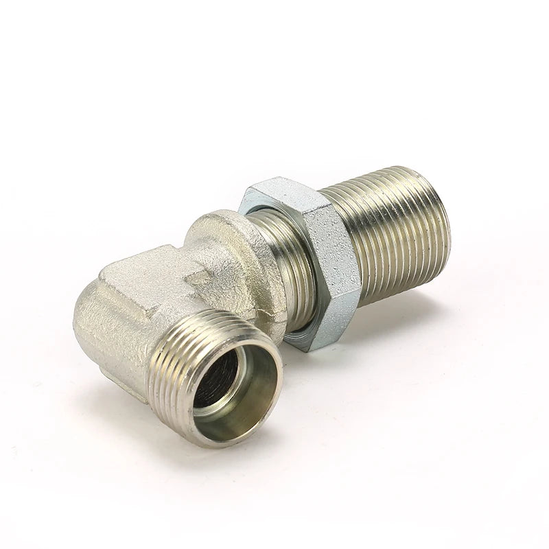6C9 6D9 Carbon Steel High Pressure Adapter Hose Fitting Metric Male 90 Degree Elbow Bulkhead Fittings 1/4"-2"