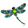 Green Dragonfly Brooch Rhinestone Crystal Fashionable Animal Pin for Women for Wedding Party Gift Decoration Women's Jewelry