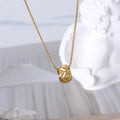 Wholesale Cube Diamond Ring Charm Pendant Stainless Chain Necklace 18k Gold Plated Necklace Collar De Acero Inoxidable