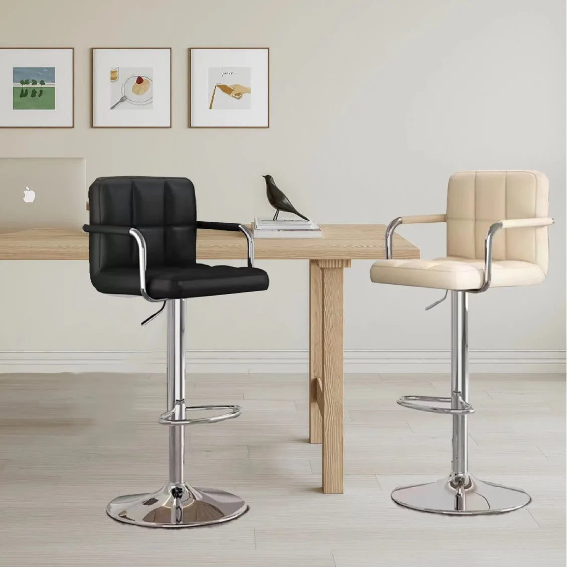Modern Simple Metal Bar Stool with Lifting Rotating Backrest-Commercial Bar Furniture