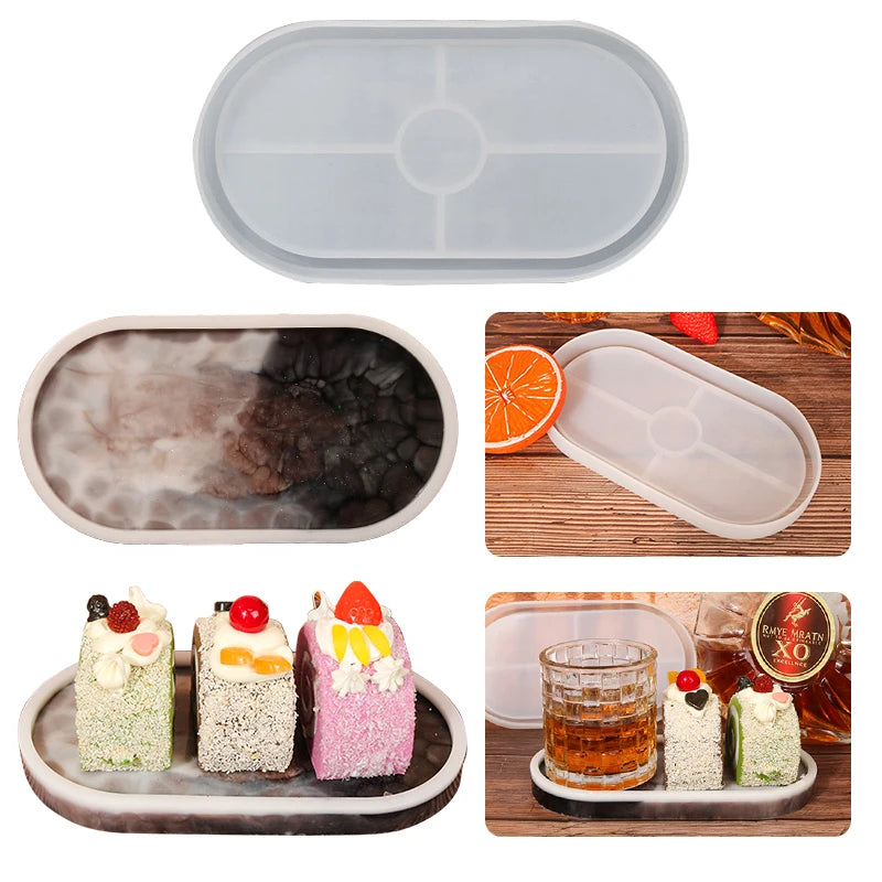 Drip Glue Mold Oval Pendulum Plate Silicone Mold Mirror Resin Used for DIY Handmade