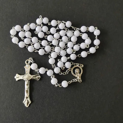 Ximai 2023 Hot Sell Rosary Acrylic Beads Necklaces Religious Rosary Cross Necklace for Pary
