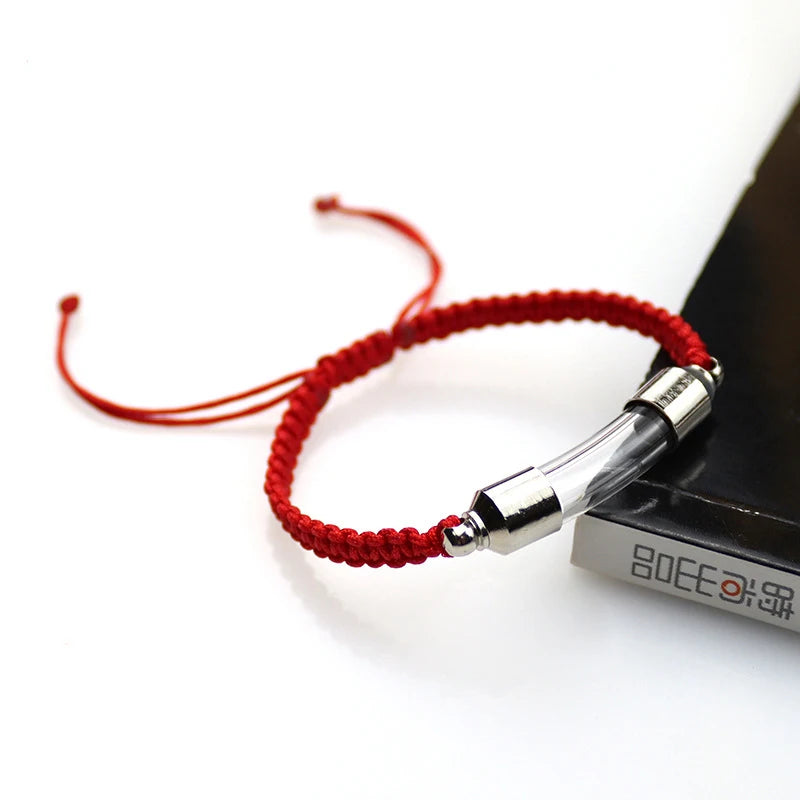 HIH Non Tarnish Fashion Jewelry Stainless Steel Adjustable Red Rope Woven Kids Bracelet