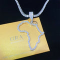 GRA Certificates Pass Diamond Tester Iced Out Fire Jewelry  925 Sterling Silver VVS1 Moissanite Africa Map Pendant