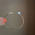 8-9MM Freshwater Pearl Bracelet Opening Design Exploite Shell Butterfly Bracelet Gold Plated 579 Series Series Pearl Bangle
