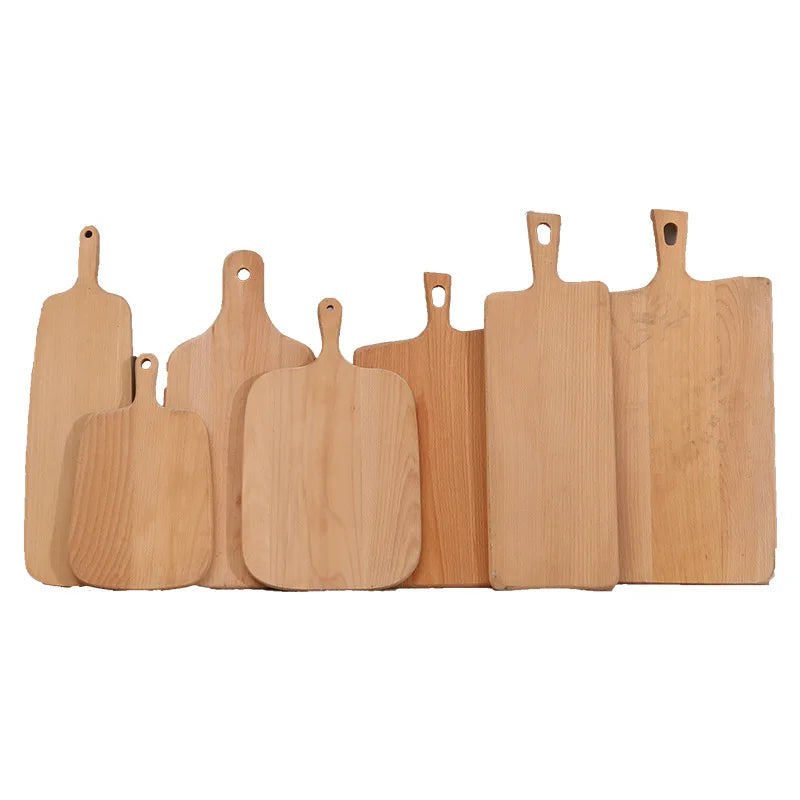 Kitchen Bulk Blank Plain Beech Wood Bread Serving Board Chopping Charcuterie  Wooden Cutting Board with Handle