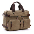 Briefcase Business Cotton Canvas Custom Print Logo  Side Sling Crossbody Luggage Travel Shoulder Messenger Bag for Men