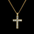 Fashionable and Exquisite Zircon Cross Pendant with Niche Design Personalized Light Luxury Minimalist Style Necklace