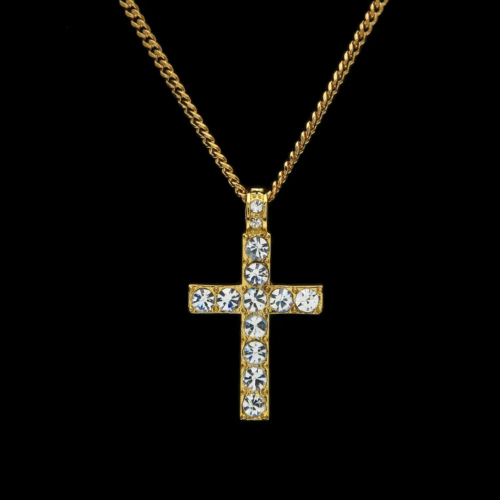 Fashionable and Exquisite Zircon Cross Pendant with Niche Design Personalized Light Luxury Minimalist Style Necklace