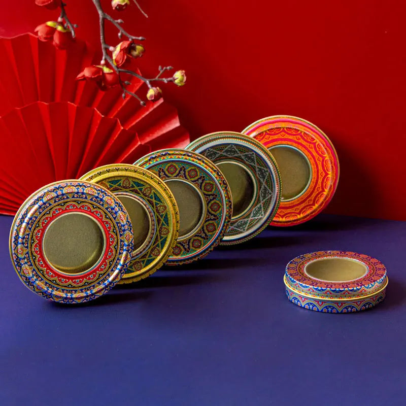Mini Food Grade Tea Canister Empty Saffron Storage Container with Tinplate Metal Sealing Tins for Sugar Flour Jars
