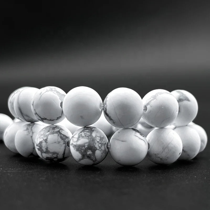 8mm Gorgeous Matte Frosted White Howlite Loose Gemstone Round Beads for Jewelry Making