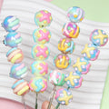 16mm Loose Round Acrylic Beads Wholesale Cream Color Hand-painted Acrylic Beads for DIY Phone Chain