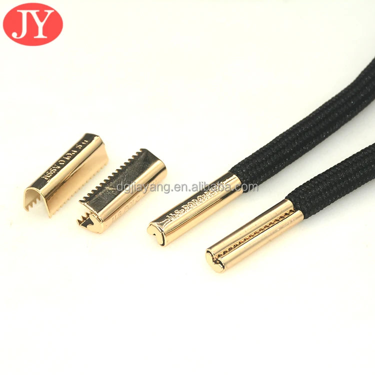 Wholesale Brass Nickel-Free Eco-Friendly Round Metal Head Shoelace Aglet Tipping Webbing Tail Clip for Sweatshirt Rope Shoelace