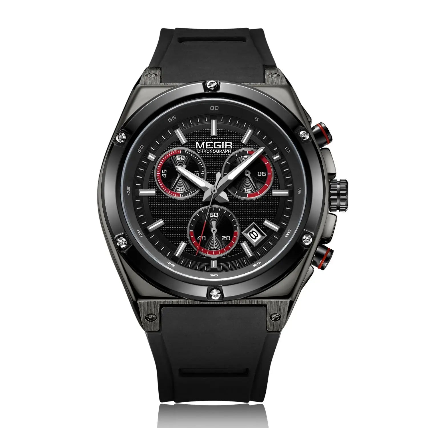 Top Brand MEGIR 2073 Luxury Silicone Multifunctional Wristwatch Waterproof Sport Watch for Men Electronic Watches Custom LOGO
