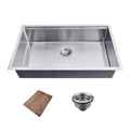 Retail 33 Inch Under Mount 304 Stainless Steel Kitchen Single Bowl Sink With Cutting Board and Drainer