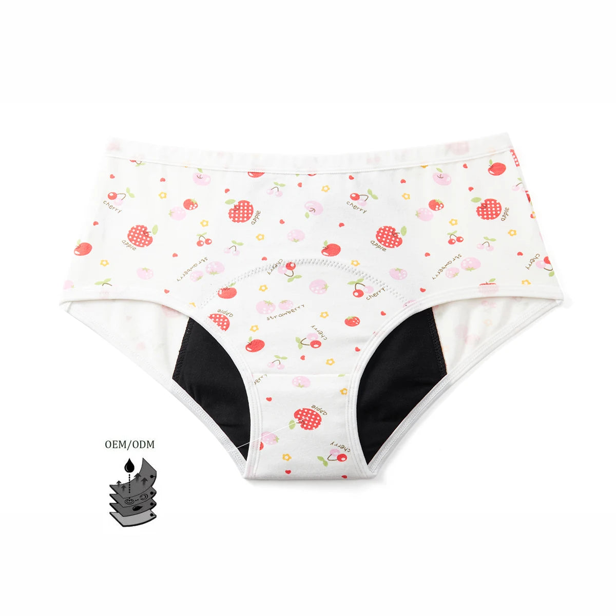 Shanhao OEM Print Youth Girls 4 Layers Absorbent Menstrual Underwear Cotton Culottes Menstruelles Teen Period Panties