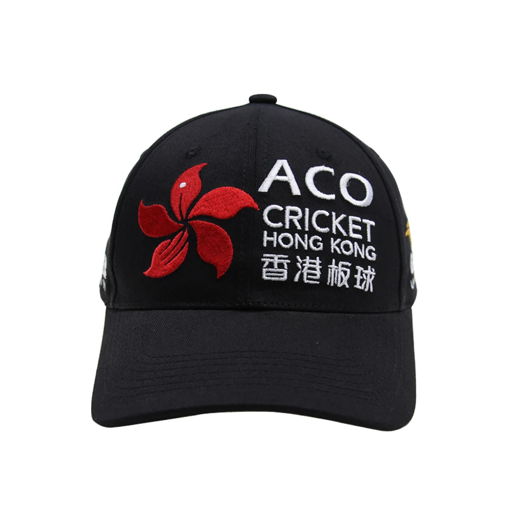 China Manufacturer Professional Custom Logo Made Cotton Twill 6 Panel Structured Black Sports Baseball Cap