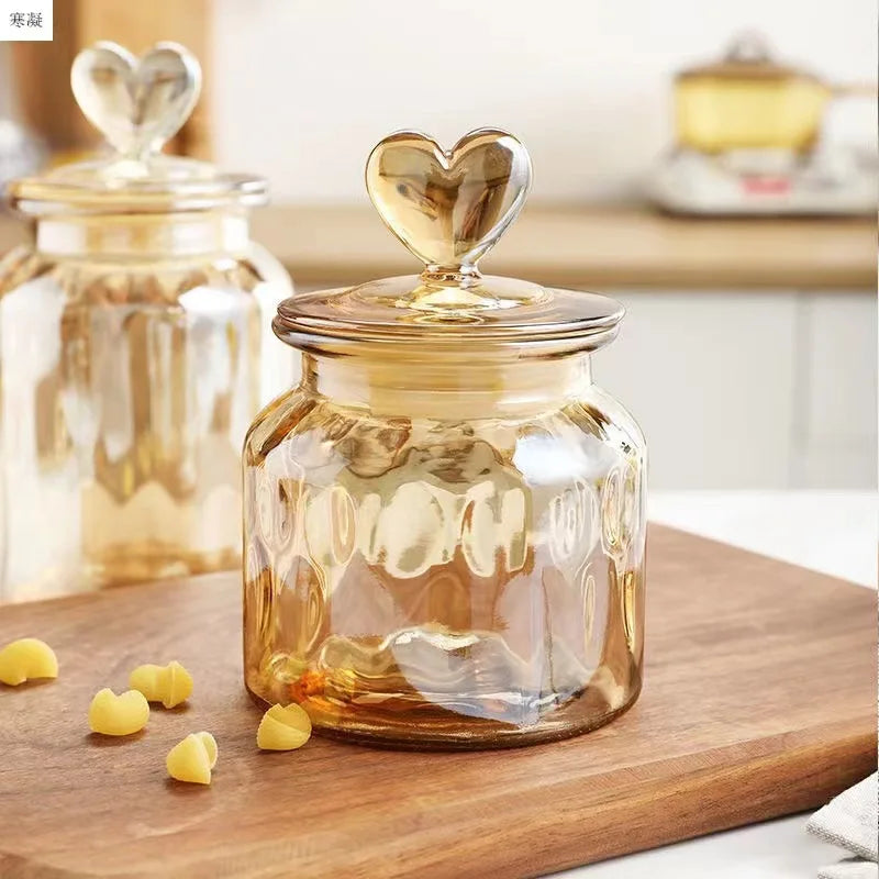 Glass Storage Multifunction Food Jar With Glass Lid