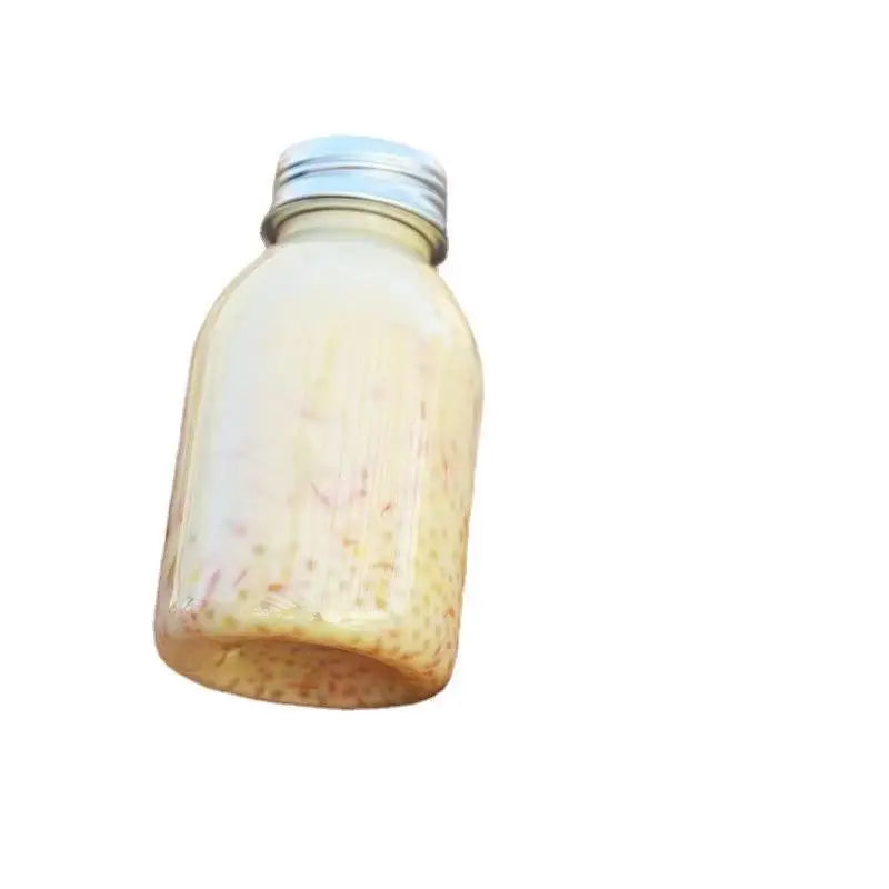Custom 250ml/350ml PET Round Transparent Plastic Juice Bottle with Aluminum Screw Cap for Coffee and Beverages Includes Seal