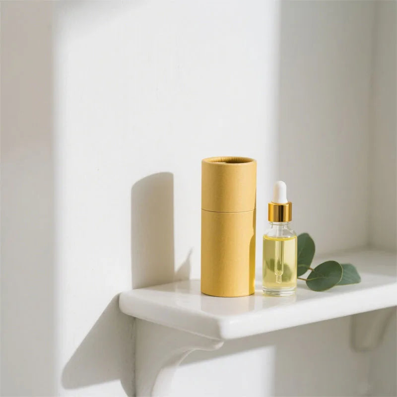 Elegant Cosmetic Glass Bottle with Foil Stamping Offset Printing for Skin Serum and Perfume-Durable Paper Tube