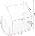 Acrylic Wall-Mount Office Mailbox with Side-Pocket Lock Ballot Donation Box and Suggestion Comment for Display