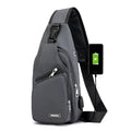 Men's Stylish Anti-Theft Travel Sling Bag Multifunctional USB Chest Bag with Nylon Polyester Fashionable Crossbody Shoulder Bag