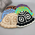 Soft Handmade Floral Crochet Flower Fisherman's Hat Winter Knitted Crochet Bucket Hat for Women