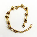 Street Men Tennis Bracelet 18k Gold Plated Stainless Steel Twist Thorns Barbed Wire Rope Knot Beaded Link Chain Bracelet
