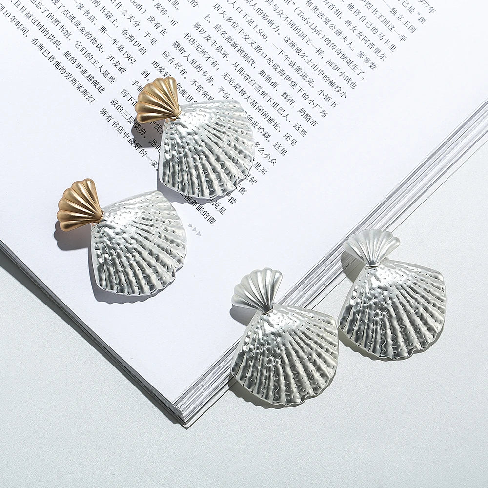 TongLing Women Hypoallergenic Nickel Free Elegant Earring Large Shell Shape Earring for Hawaii Holiday