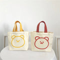 Custom Mini Canvas Tote Bags with Shoulder Handle Reusable Letter Pattern Small Size Outdoor Use