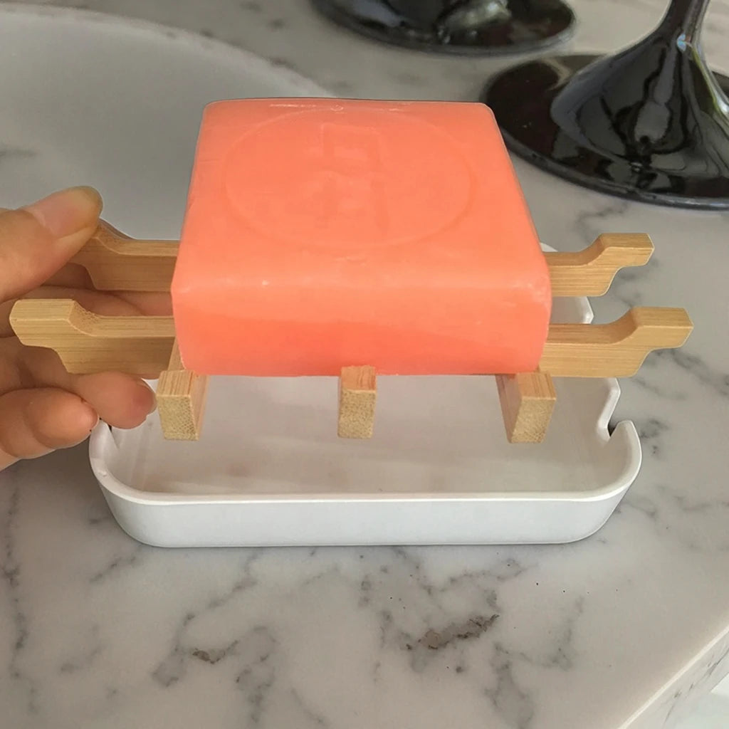 Modern New Style Bamboo Bath Shower Accessory Natural Bamboo Fiber Hanging Soap Dish Holder