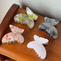 ZiTeng Elegant High-Grade Hair Claw Accessories Stylish Acetic Acid Butterfly Grip Horsetail Shark Design Made of Alloy